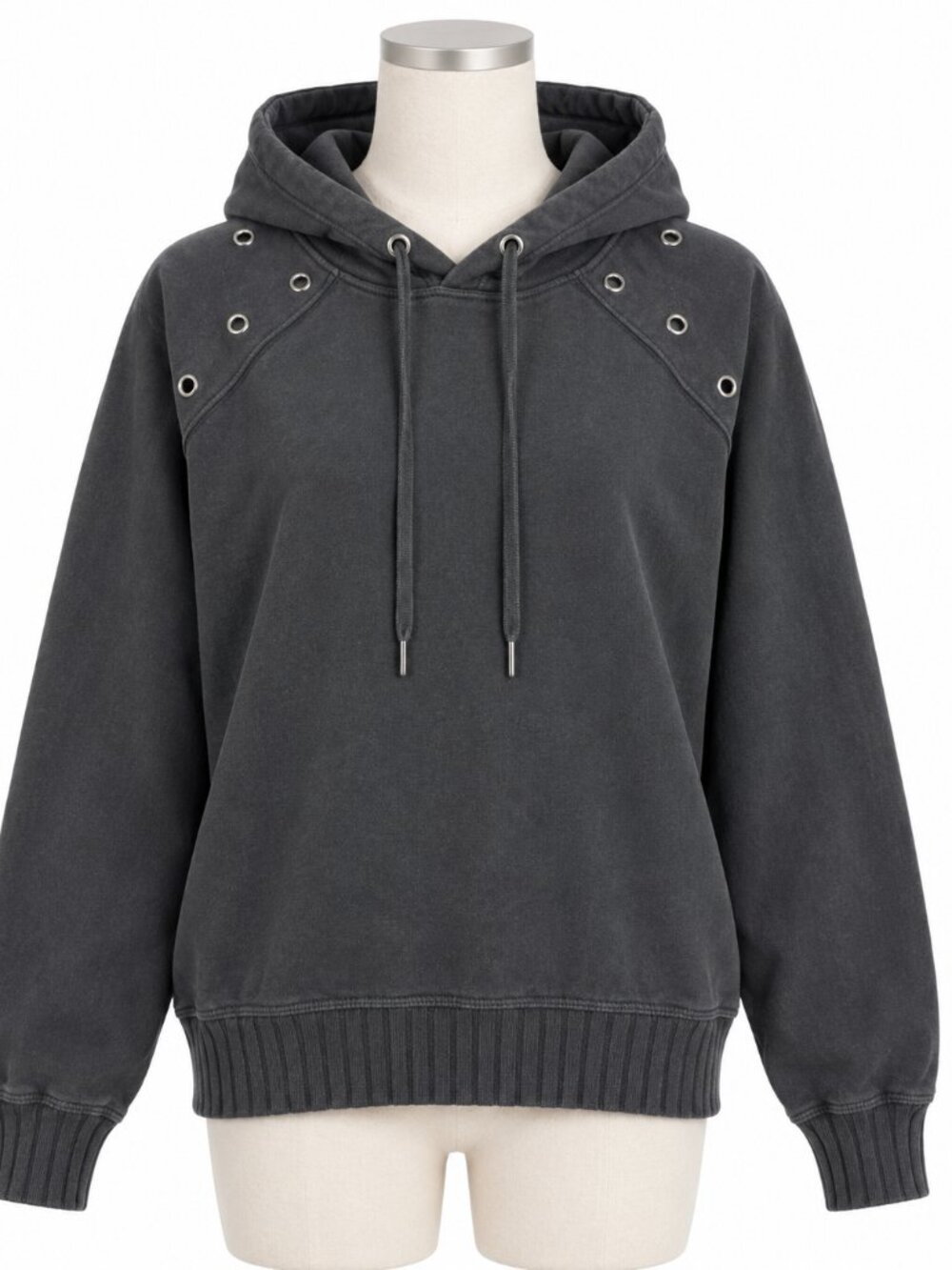 Evereve Axel Grommet Hoodie Grey Size L